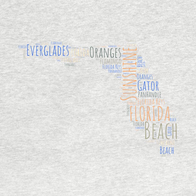 Colorful Florida Map Typography by JanesCreations